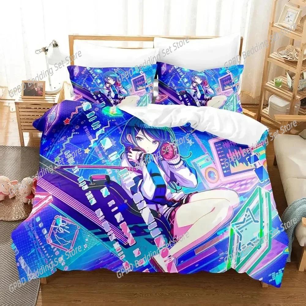 Comforter Anime Project Sekai Hoshino Ichika Comfortable Duvet Bedding Set Children Bedroom Decoration Home Textile