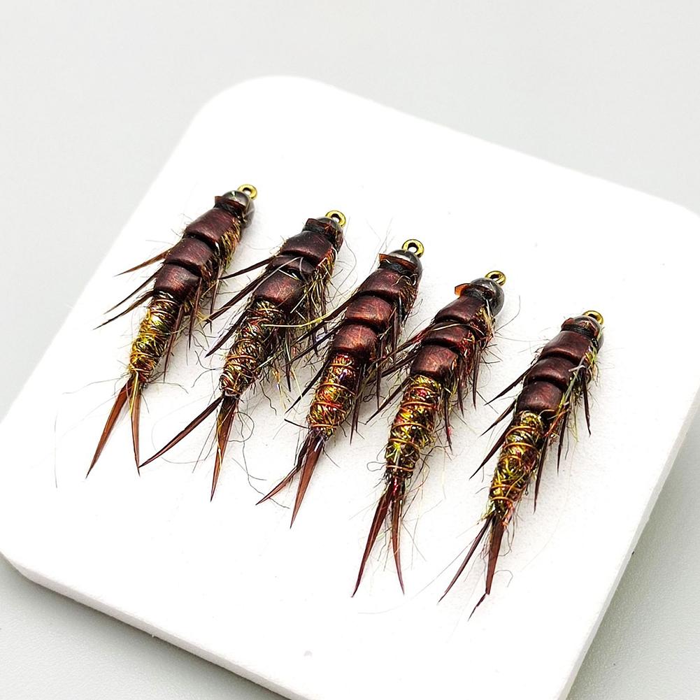 10# Barbed Hook Fishing Lure Set Insects Bait Fly Nymph Stonefly Lure