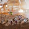 Natural Gemstone Bow Ring Women Trendy Colorful Crystal Jewelry