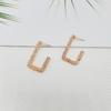 Sincere Jewelry European and American Exaggerated Atmosphere Matte Hipster Geometric Earrings, Creative Personalized Relief Trapezoidal Long Gold
