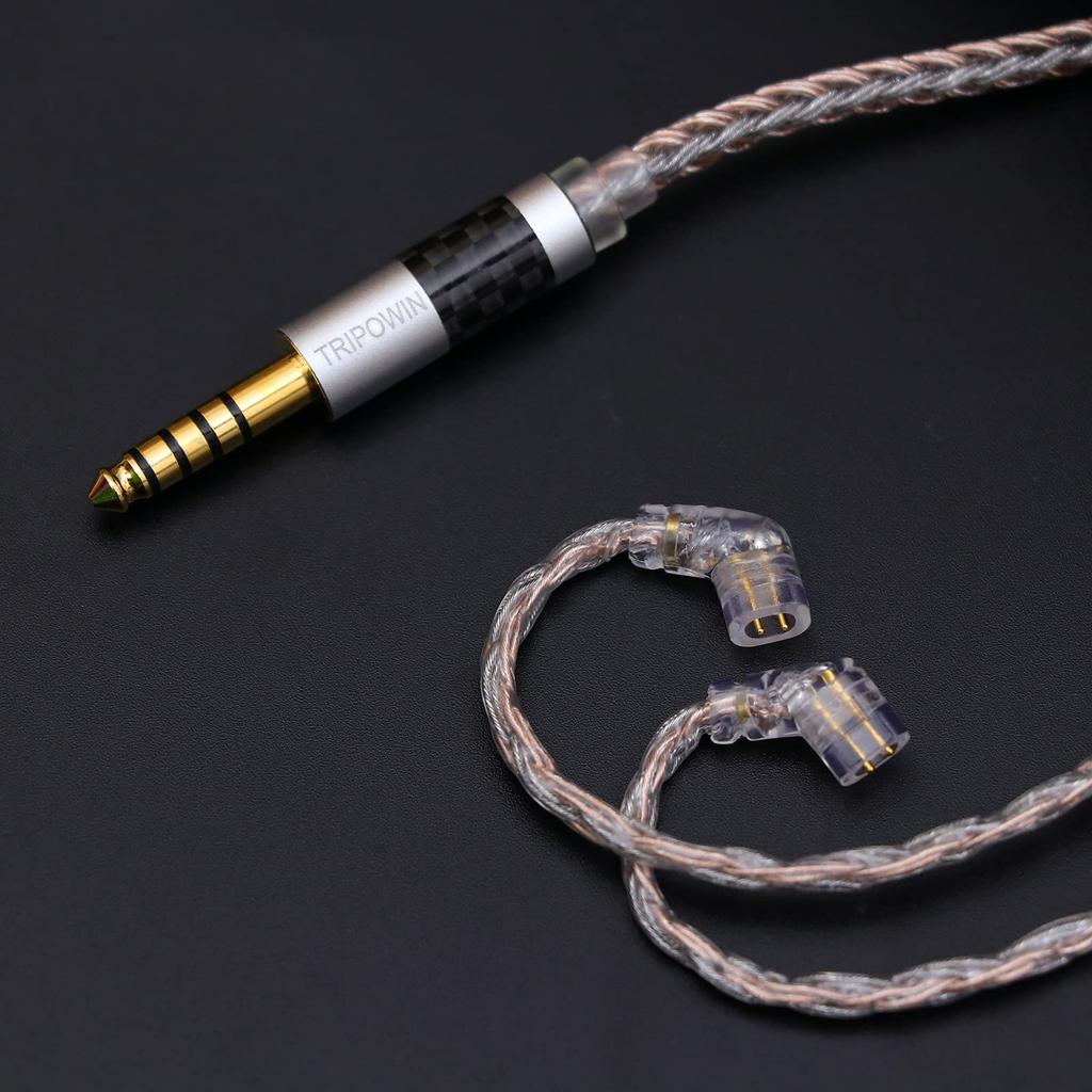 TRIPOWIN Jelly Upgrade 21žilový HiFi sluchátkový kabel postříbřený OCC kabel grafenový měděný drát OCC kabel smíšený oplet + & + (QDC konektor, 4,4mm)