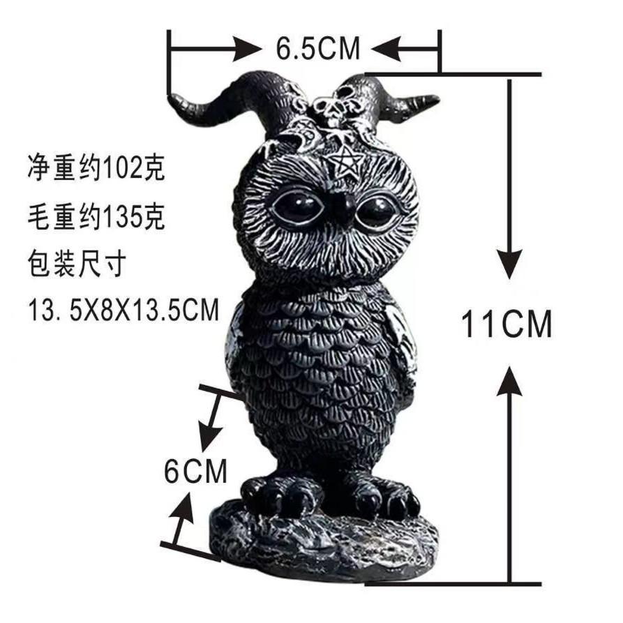 Halloween Magic Cat Resin Ornament Decoration Cute Set Ornament Magic Cat Croissant Wings Hat