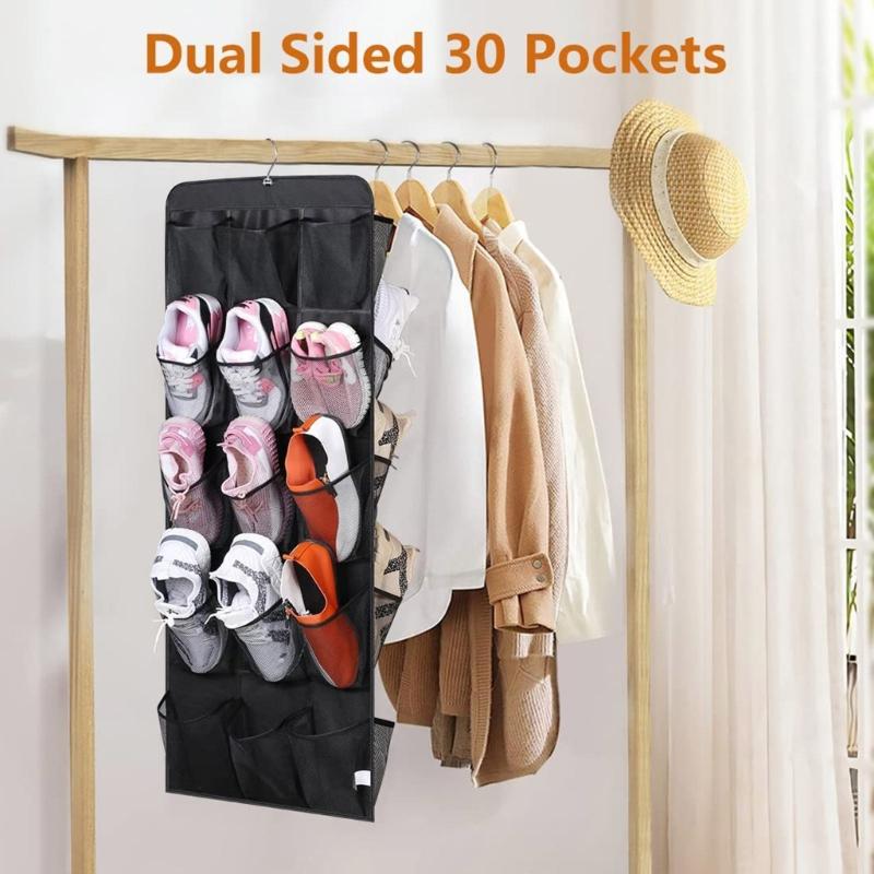 Space Saving 30Pocket Large Mesh Cloth Storage Bag Wall-Mounted Sundries Organizer Holder Room Shoes Storage Containers