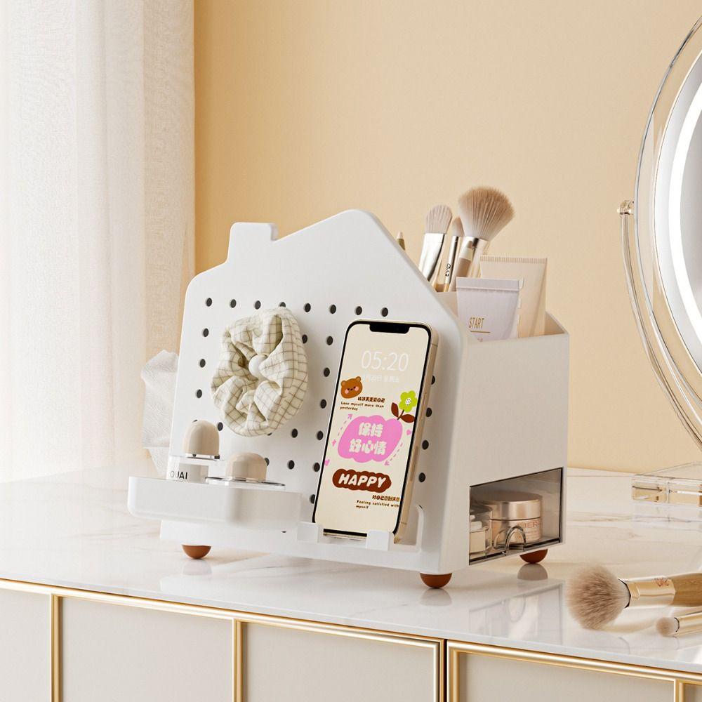 Household Desktop Organizer Perforated Board Storage Stationery Organizer  Tabletop Display