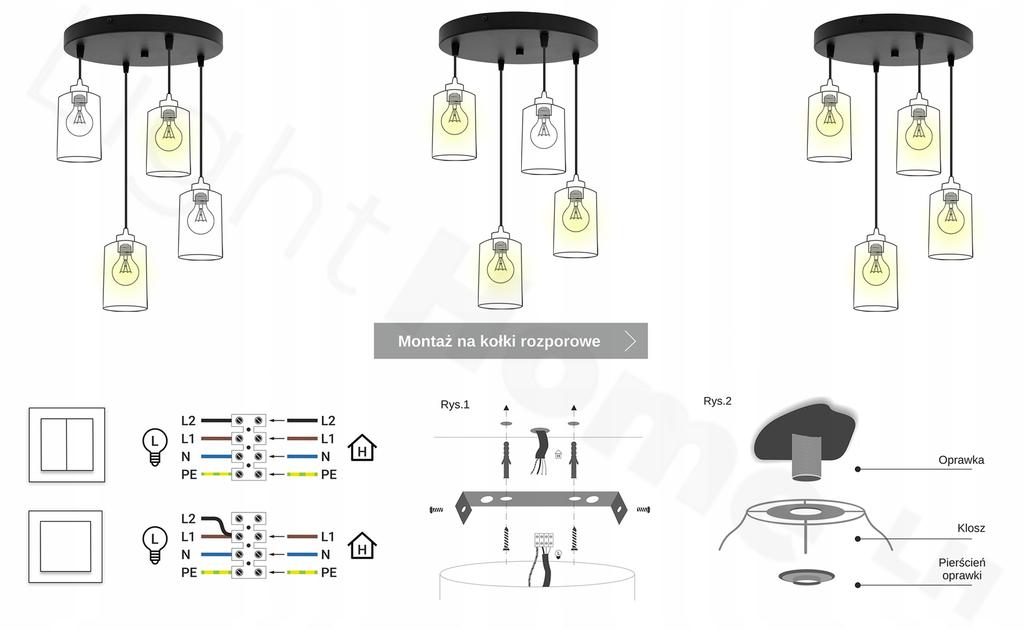 HANGING CEILING LAMP, GLASS PLAFON, LED LAMP
