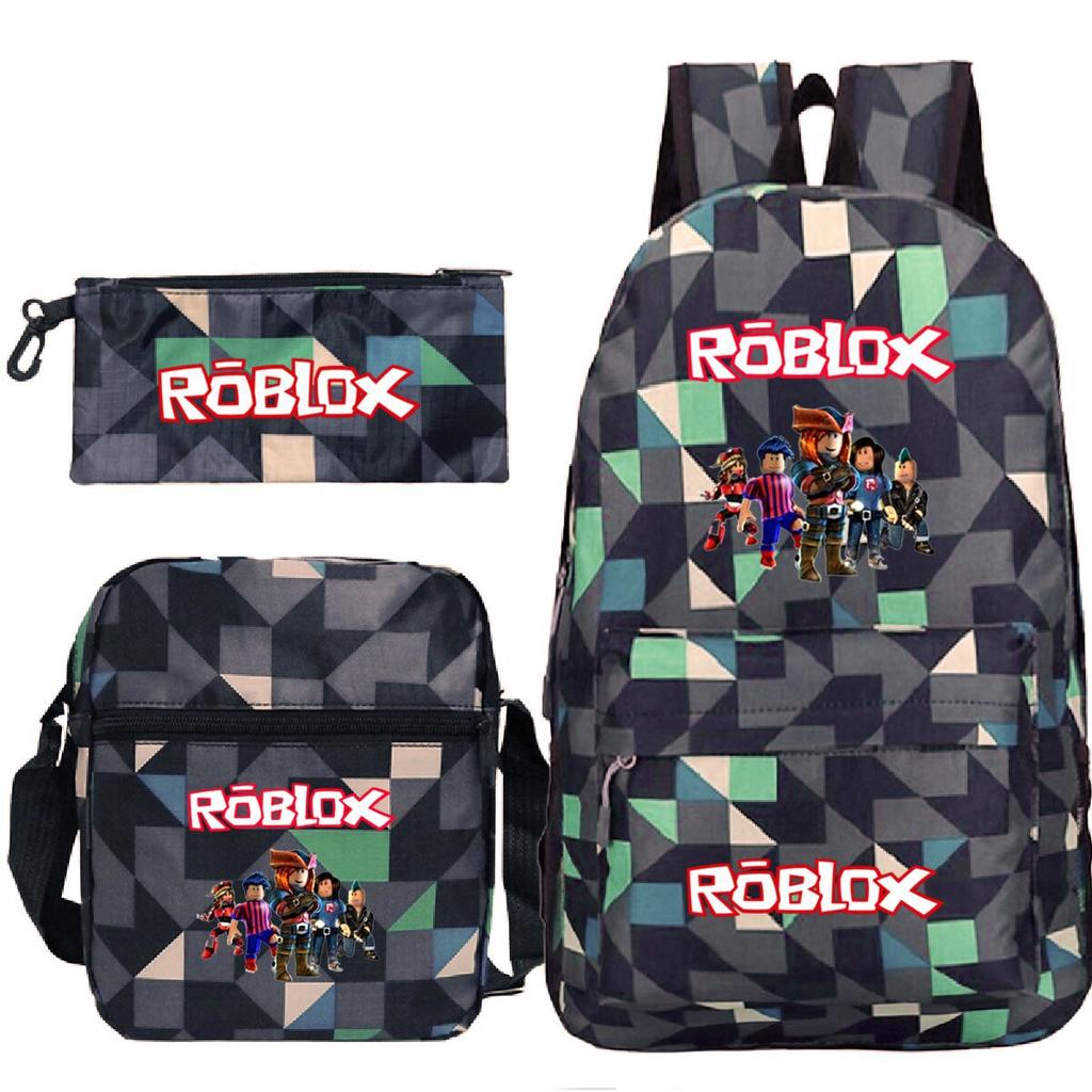 Primary And Secondary School Students Casual Schoolbag Three-Piece Cartoon Game Merchandise Printed Children'S Fashion Backpack