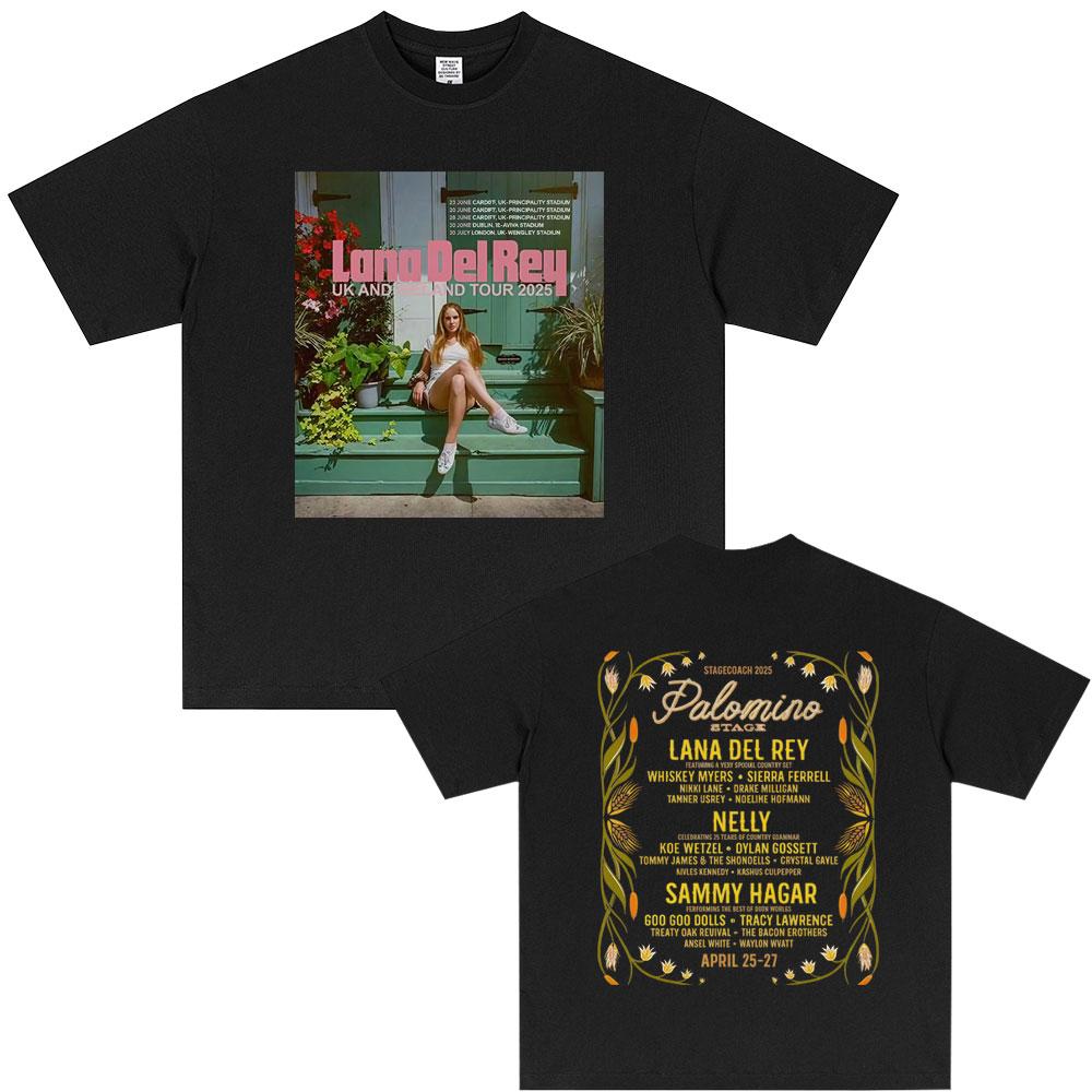 Lana Del Rey UK and Ireland Tour 2026 Tshirt Men Women Hip Hop Fashion Trend Short Sleeve T Shirts Summer Unisex Pop Streetwear