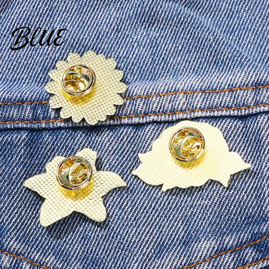 Flower Accessory Decorative Brooch Enamel Design Zinc Alloy Compact Pin
