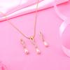 Estele Gold Plated Pearl Chain Necklace Set for Women