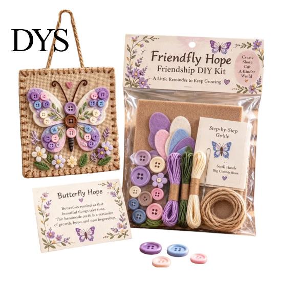 Craft Kits for Creative Kids Button Blessing Friendship DIY Kit, Animal Insect Educational Hands on Toys Art Kit Adults Teens, Handmade Gift & Hanging