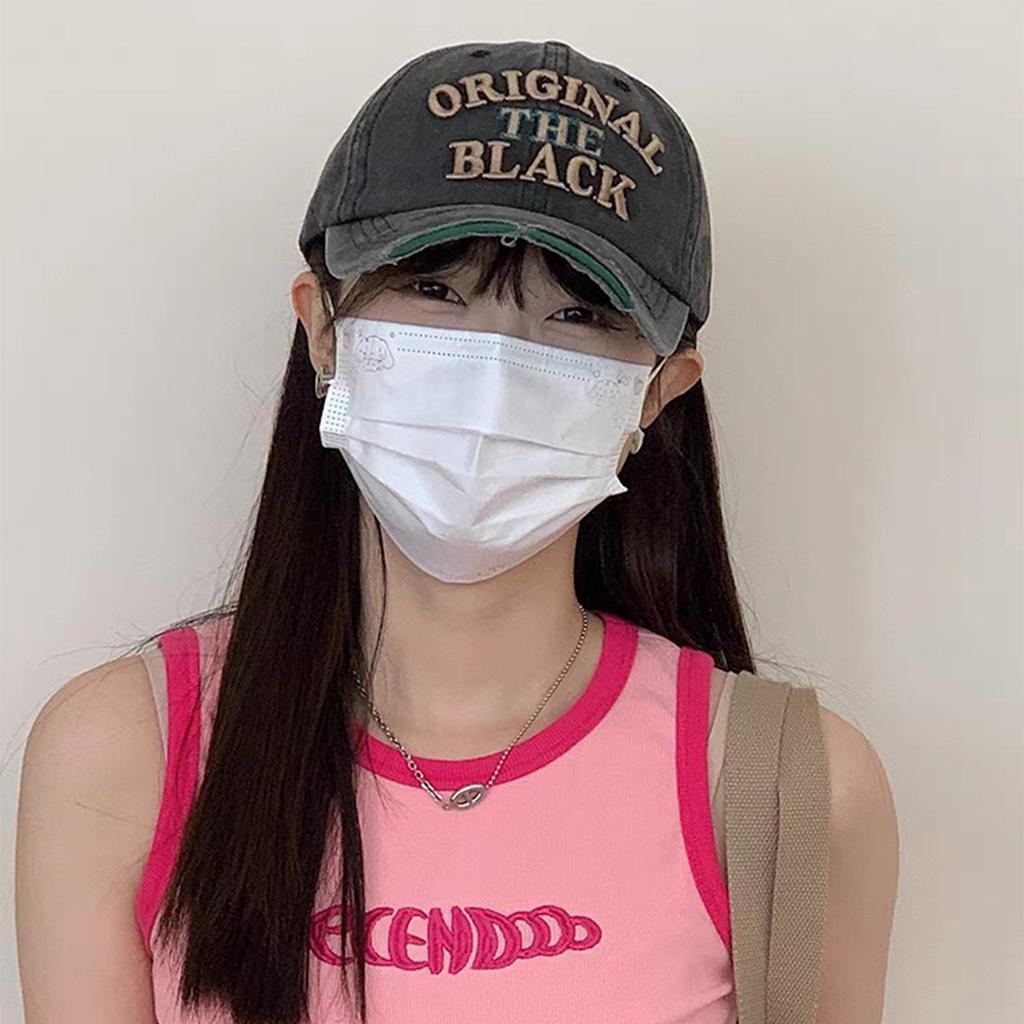 Ripped Embroidery Letter Baseball Cap Men'S And Women'S Shade Vintage Outdoor Street Cap