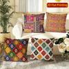 Bohemian Style Vintage Patchwork Throw Pillow Covers Pattern Cushion Cover Suitable For Sofa Bedroom Car Pillow Cover