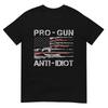 Pro Gun Anti Idiot Shirt Vintage USA Flag 2nd Amendment T-Shirt