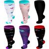 Plus Size 2XL-7XL 20-30 mmHg Compression Socks for Women Men Wide Calf Extra Large Knee High Flight Sock for Circulation Support