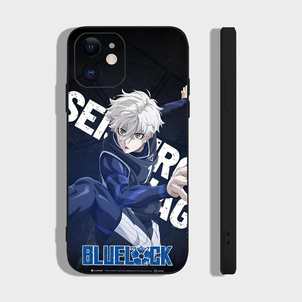 Anime B-Blue Lock For IPhone 17 Air 16 15 14 13 12 11 Pro Black Soft Cover Phone Case