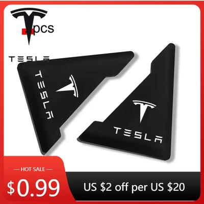 Car Sticker 2pcs Car Door Corner Protection Sticker Anti-Collision Protector For Tesla Model 3 Model X Y Style MODEL S ROA