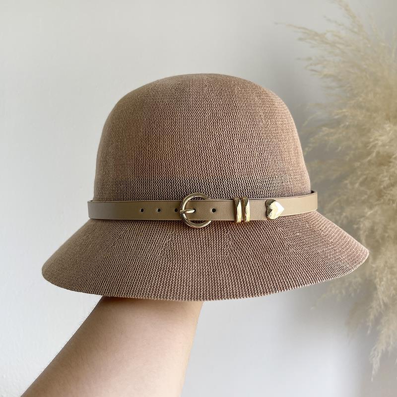 Cotton and Linen Hat Women's Spring and Autumn Thin Women's Bucket Hat Breathable Sun Hat Basin Hat Sunscreen Sun Hat Tide