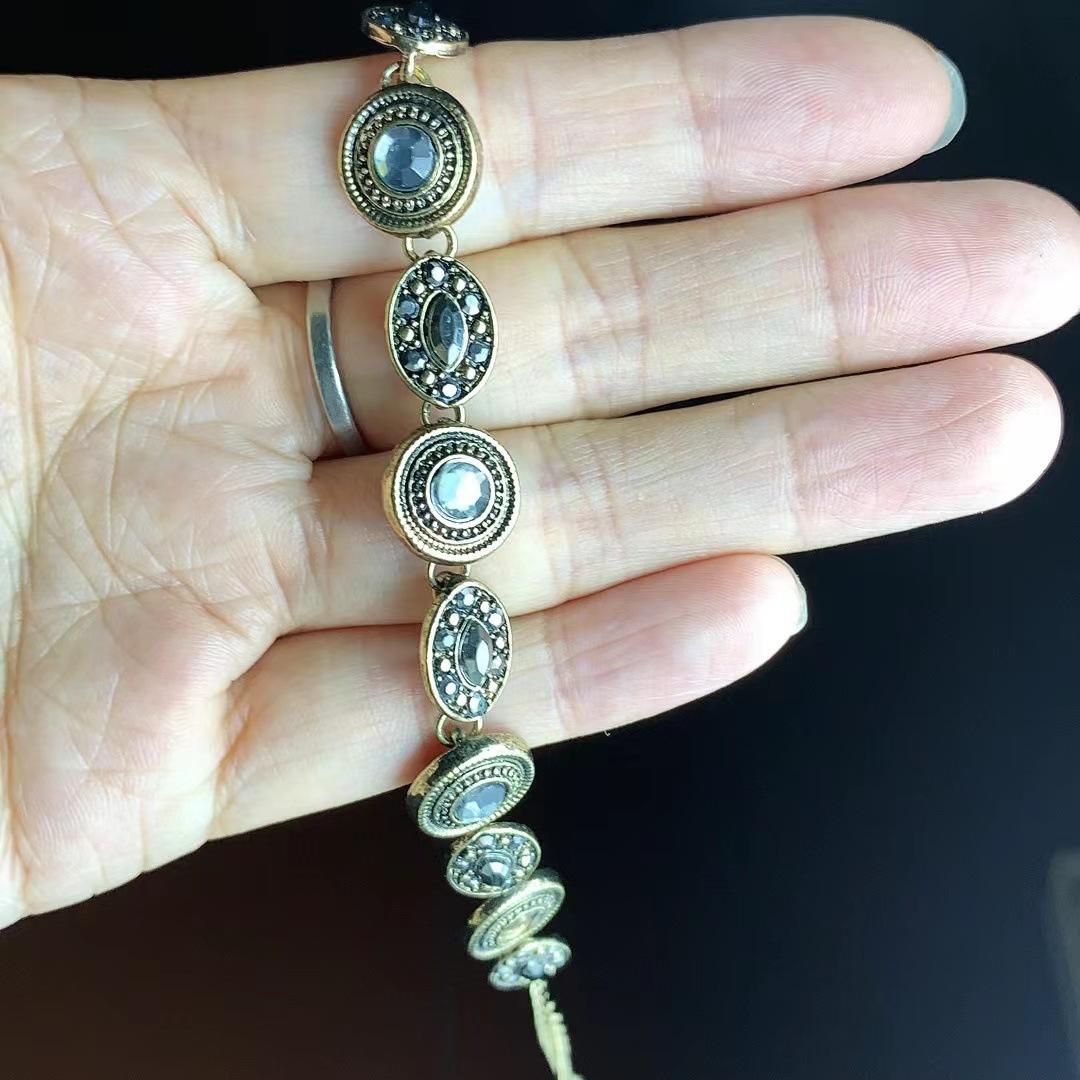 Старинный золотой ретро-средневековый чешский браслет с бриллиантами — фото 2