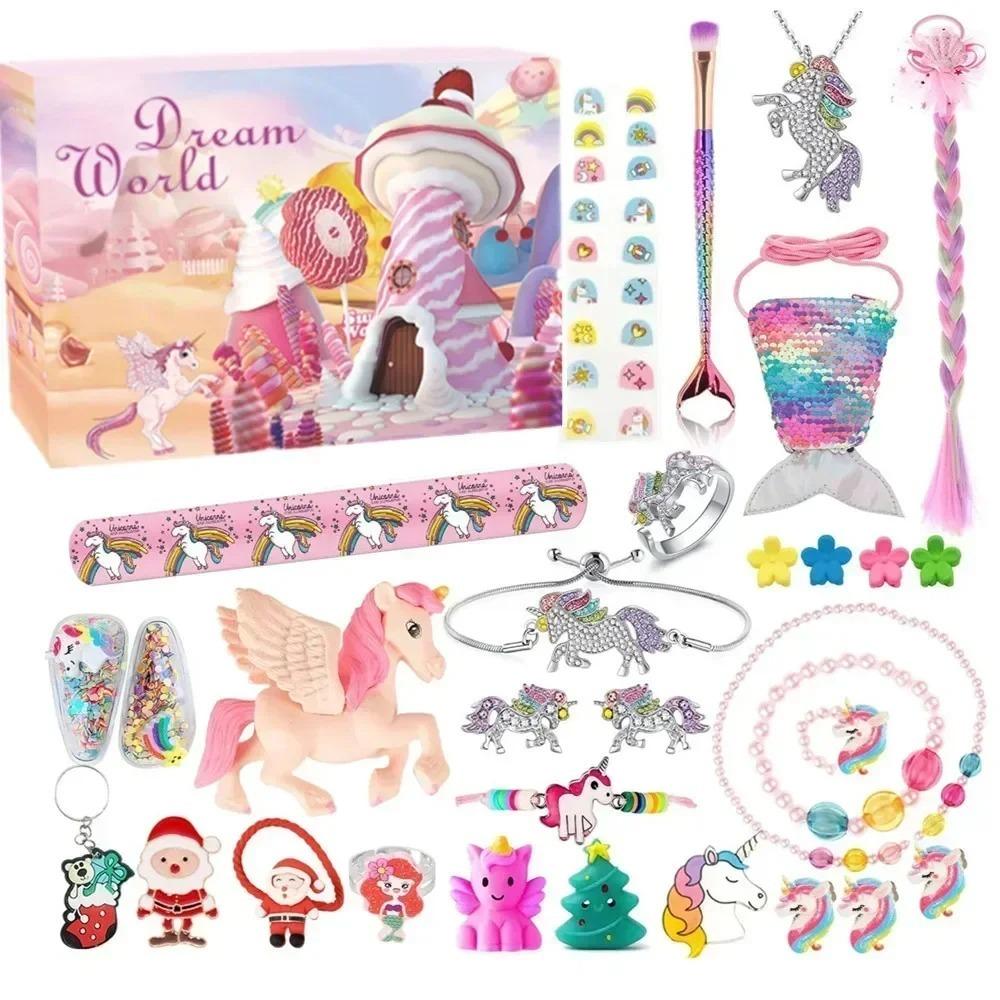 2026 Christmas Advent Calendar Gift Box Mermaid Jewelry Hairpin 24Days Countdown Calendar New Year Christmas Gifts
