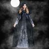 Witch clothes adult halloween cos skull print black demon witch vampire reaper dress