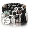 4Pcs/Set Bohemia Style Wing Bracelet Beads Jewelry Women Bangle Party Gift