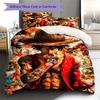 Pirate Anime Pattern Bedding Quilt Set Quilt Cover Pillowcase Home Decoration Gift (1 * duvet cover + 2 * pillowcase, without core)