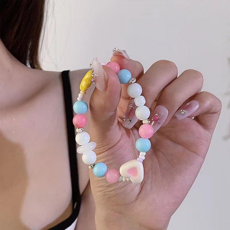 Macaron Cream Beaded Bracelet Sweet Love Star Bracelet Cute Niche Design Girlfriend Accessories