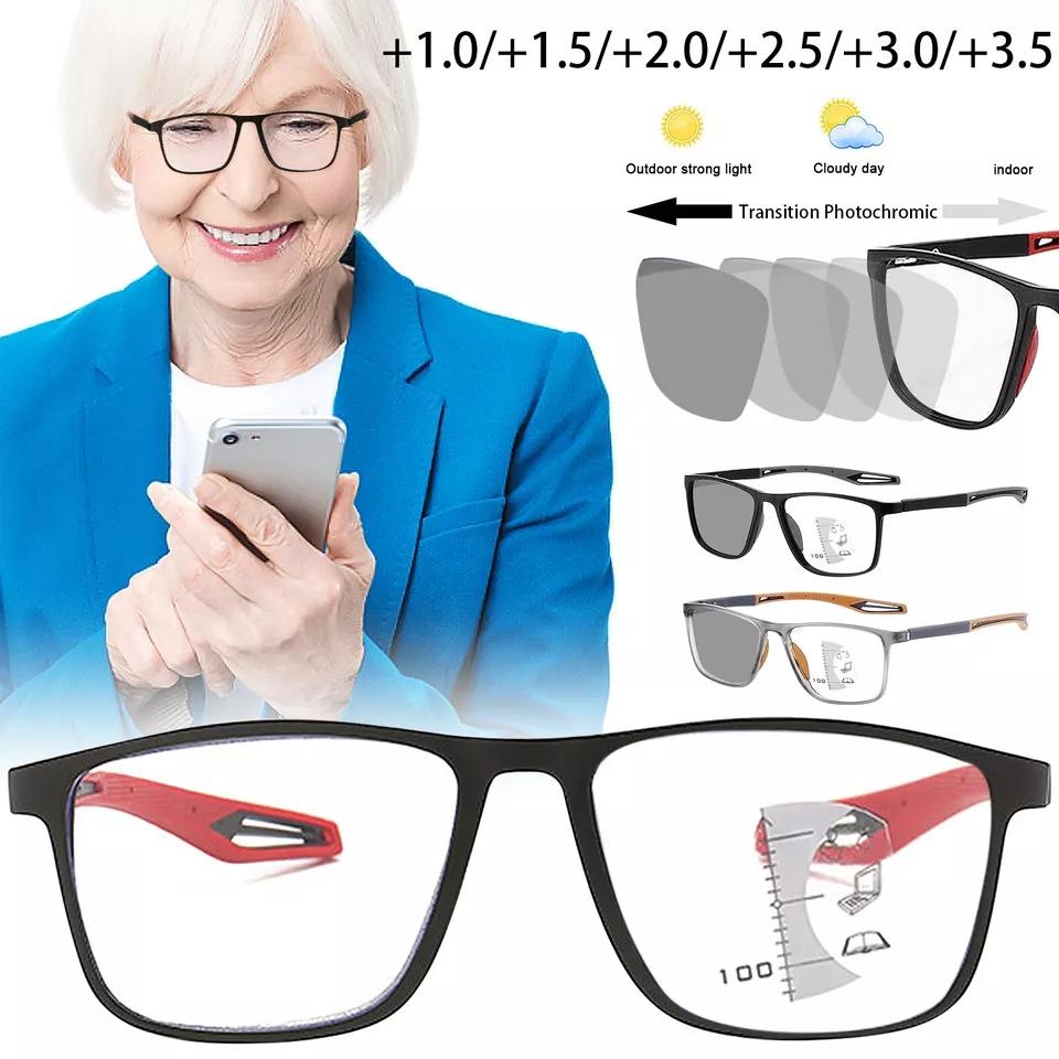 Photochromic Varifocal Glasses Anti-Glare Progressive Anti-Blue Multifocal Lenses High-Quality Reading Glasses for For Men