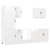 7 Piece Kitchen Cabinet Set Lucca White Wood Based Material