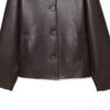 Womens Faux Leather Reversible Jacket Double-sided Thick Winter Coat Regular Fit XS S M L