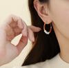Natural freshwater pearl earrings, national style, Nanhong agate earrings, fashion temperament, circle red stud earrings.