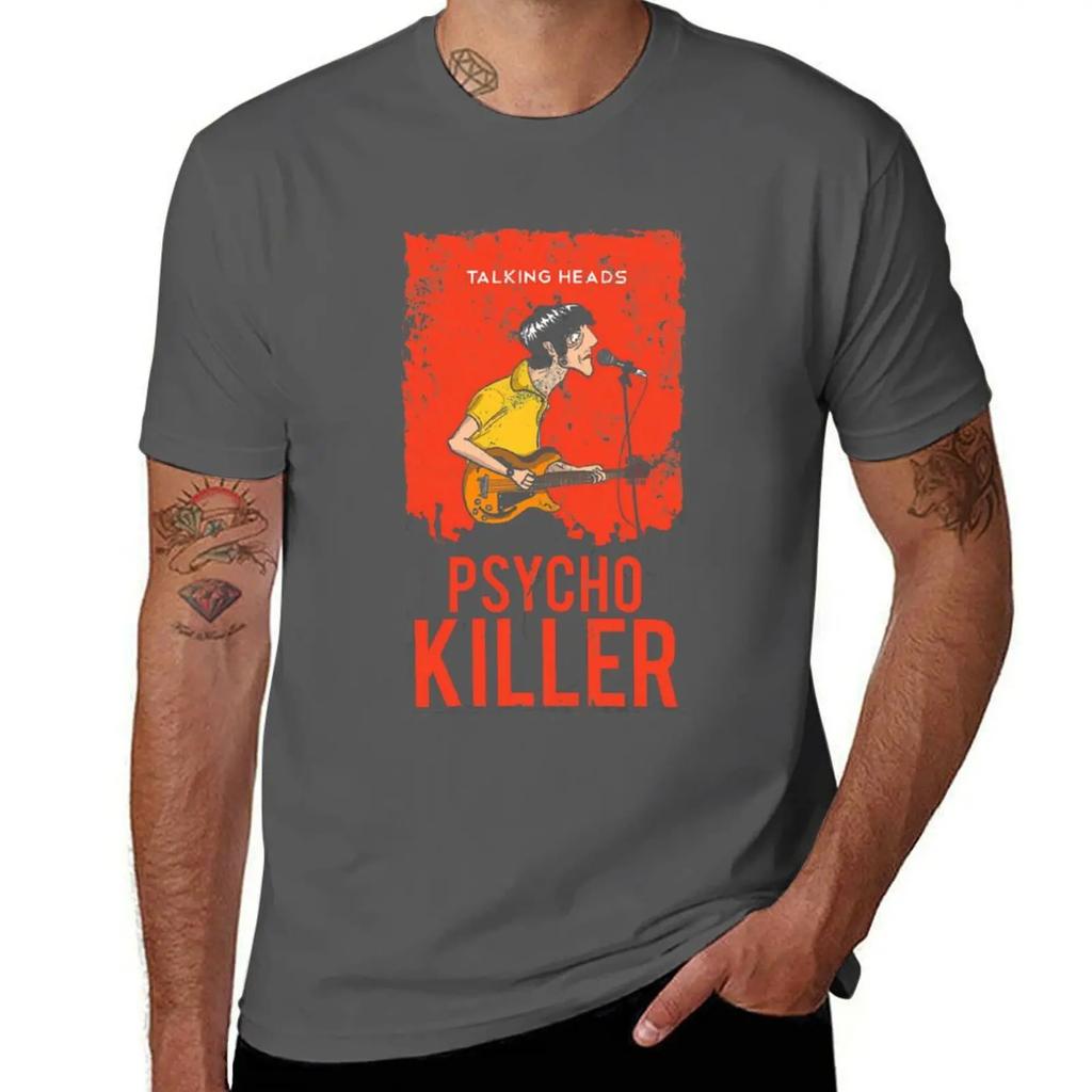 TALKING HEADSPSYCHO KILLER T-Shirt Short sleeve tee T-shirts man sublime valentines clothes big and tall t shirts for men