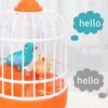 Kids Birdcage Toy with Sound Light Flapping Wings Detachable Hook Voice Control Funny Toddlers Educational Simulated Bird Model Toy Boys Girls Gift