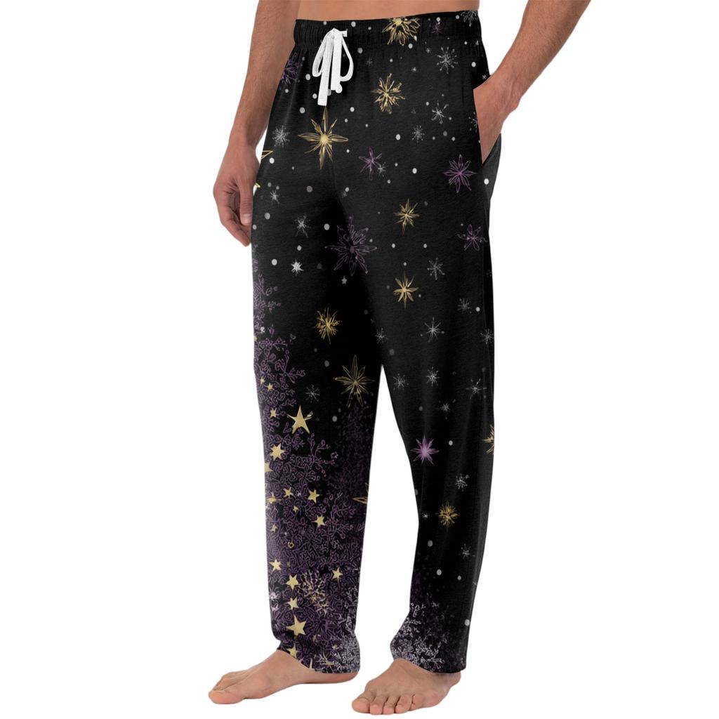 Herren Strickmode Print Tasche Freizeithose Schlafanzughose