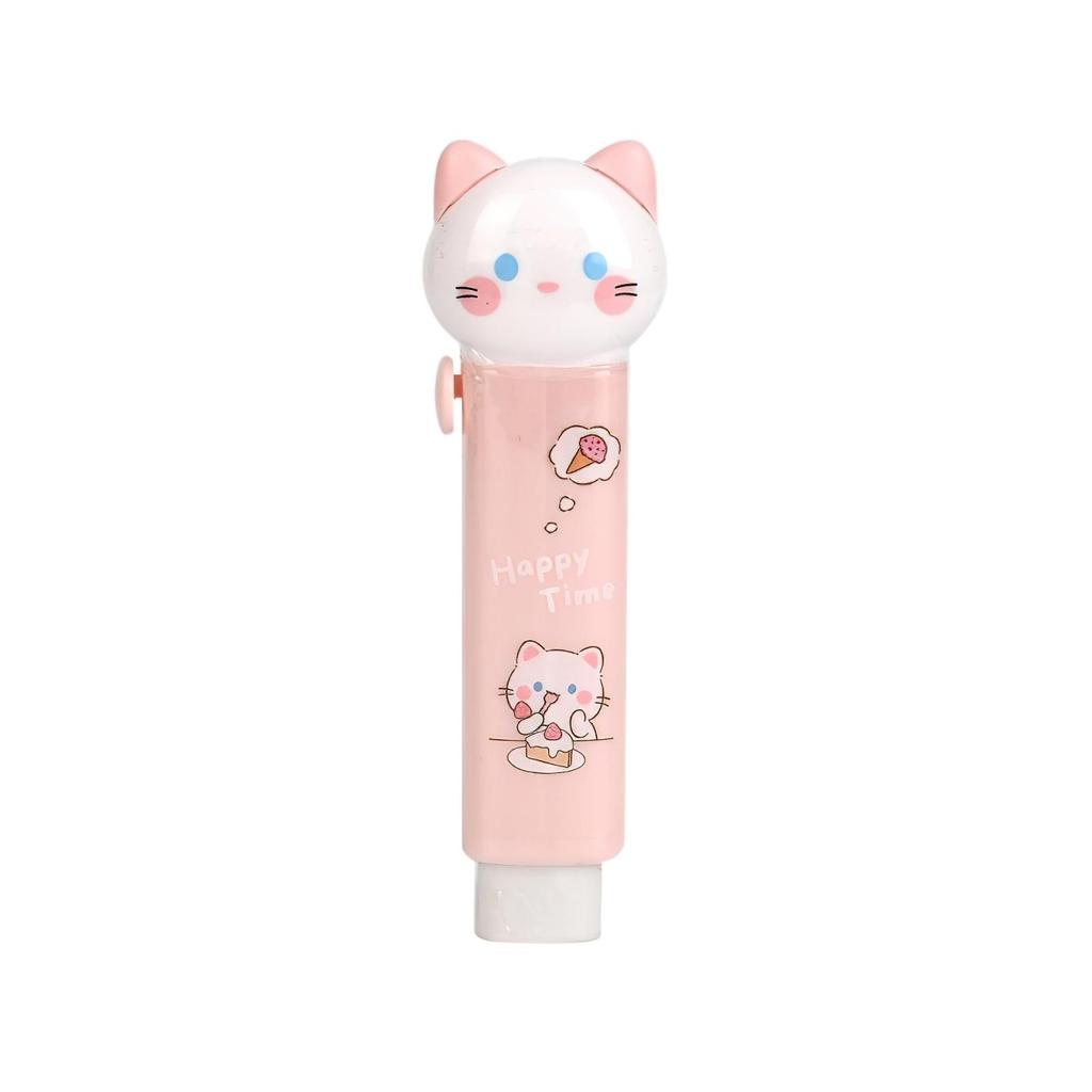 1/4pcs Cartoon Cat Town Eraser Mini Kitty Push Type Rubber Erasers for Pencil Cleaning Stationery School Student