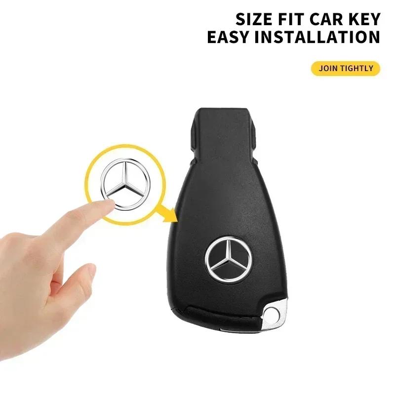 13mm Car Key Emblem Stickers Accessories For Mercedes Benz AMG E S C A B Class GLE GLS CLS GLC CLA GLA GLK GLB W205 W221 W177 EQSTU1