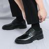 Large size autumn casual leather shoes fashion men's business shoes Korean version trend groom wedding shoes