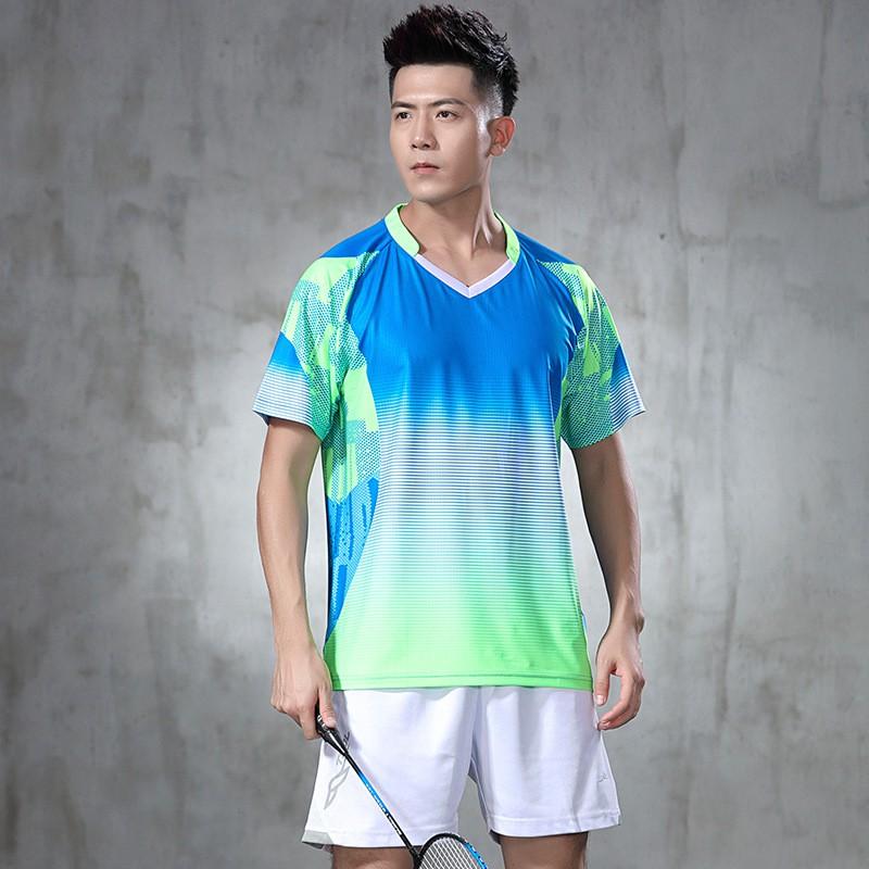 Quick Dry Short Sleeve Sport Shirt Set Men Women Badminton Table Tennis Volleyball