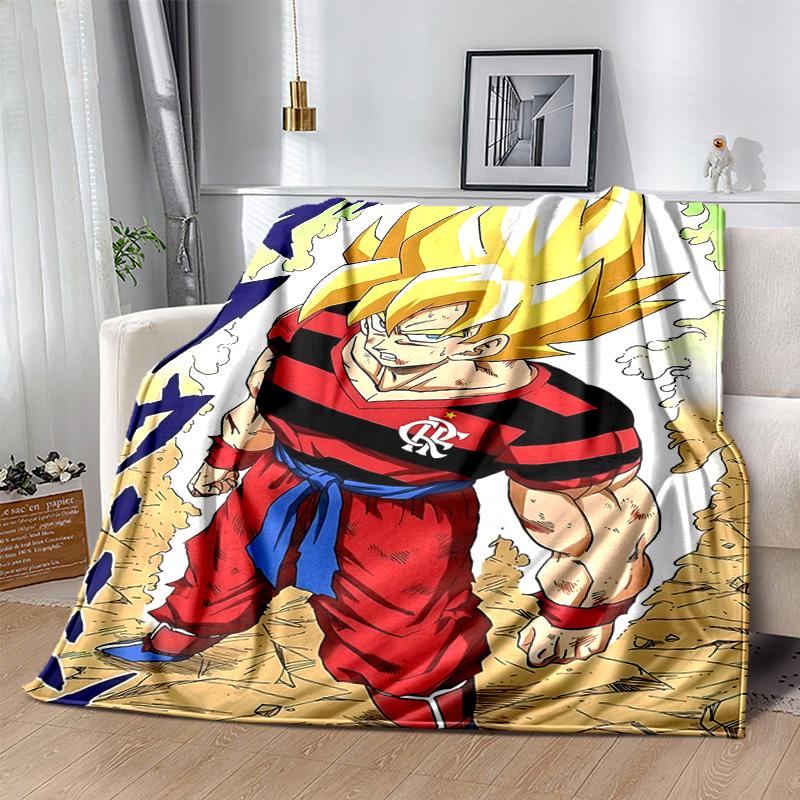 1pc Super Saiyan Flamengo Flannel Blanket Soft Warm Throw Blanket for Bedroom Living Room Bed Travel Camping Picnic Gift. MT7160186