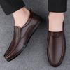 Old man head Doudou shoes men hollow breathable one pedal casual leather shoes soft sole comfortable driving