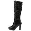 Long Thigh High Boots For Women Women'S Winter Vintage Knee High Boots Chunky High Heel Lace Up Boots Halloween Zapatos De Mujer