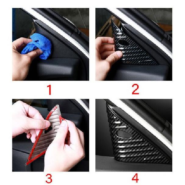 For Nissan Altima 2019-2024 Carbon Fiber Steel A Pillar Front Triangle Cover 2pc