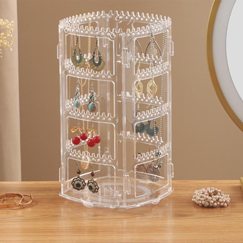 Acrylic Jewelry Display Stand Foldable Accessories Holder Decorative Storage Solution For Women Home Decoration