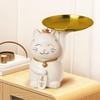Elegant Cat Sculpture Jewelry Holder And Storage Box Set for Home Decor