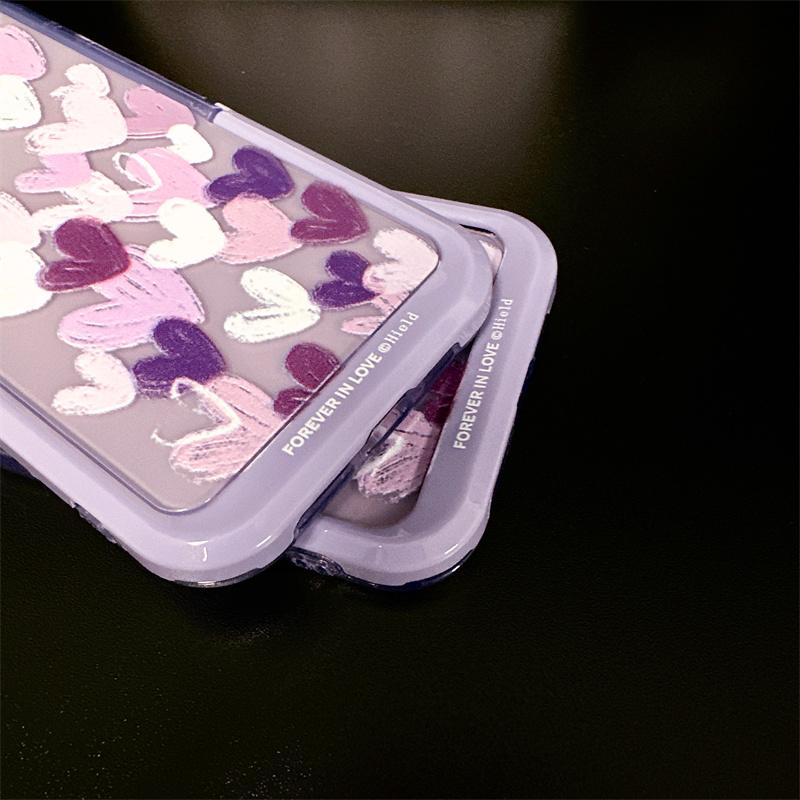 Moskado Invisible Stand Holder Phone Case For Iphone 14 13 11 12 Pro Max 14 Plus Swwet Love Heart Graffiti Soft Tpu Back Cover