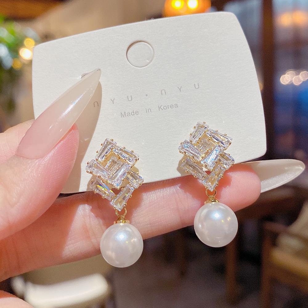 925 Silver Needle Tassel Pearl Earrings: High-End Celebrity Design for Women
