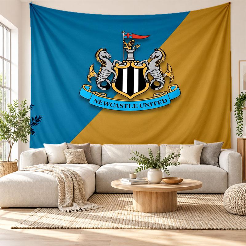 Newcastle United Fußball Wandteppich, Weiches Stoff Wandbehang, Dekorative Kulisse Für Schlafzimmer Haus Wandkunst
