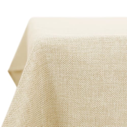 Deconovo Tablecloth, Water-Repellent and Stain-Resistant, Nordic Linnet, Solid Color, Rectangular, 6 Colors, 140x220cm, Beige