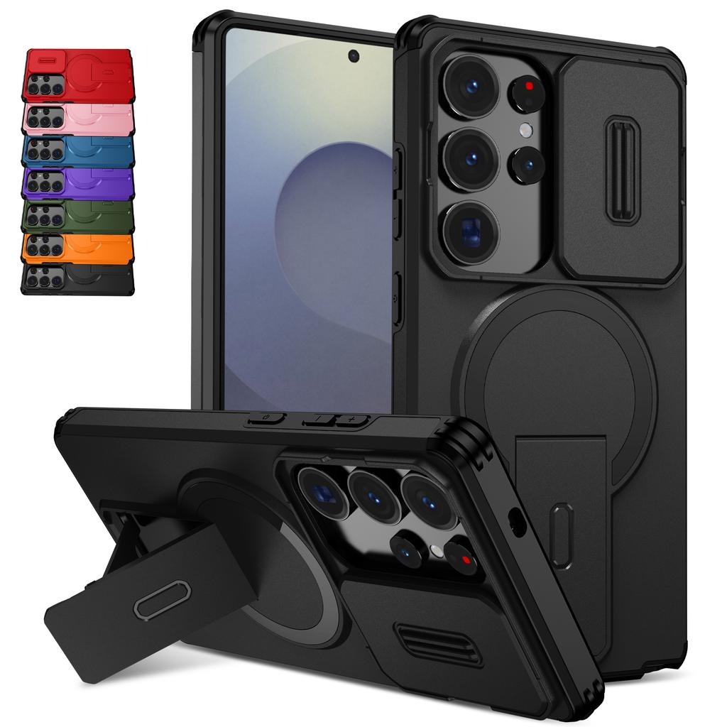 Objektivschutz Kamera Handyhülle für Samsung Galaxy S25Ultra S24Ultra S25 S24 Plus S24FE S25FE S24 S25 Magnetische Ständerabdeckung