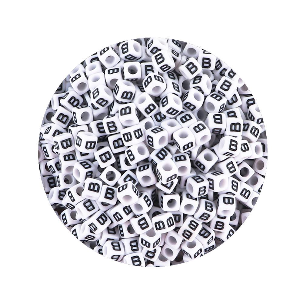 

200Pcs/Lot 6x6mm Acrylic English Letters Beads Square Loose Spacer Bead DIY Handmade Jewelry Bracelet Necklace Accessories